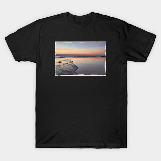 Sunset at the beach T-Shirt by Wolf Art / Swiss Artwork Photography
